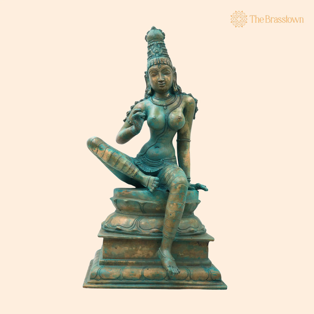 Bronze Parvati Idol – Handcrafted Uma Gauri Ambika Murti for Pooja, Vastu, Home Décor &amp; Premium Gifting 15.5 Inch 1