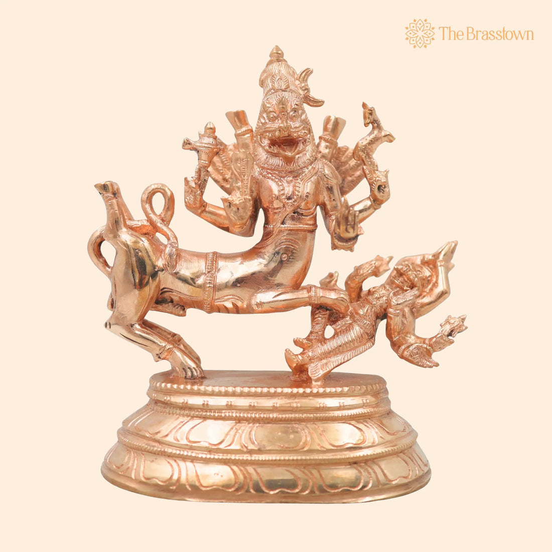 Handcrafted Chola Bronze Sharabheshwara Sharabha Idol – Home Décor &amp; Gifting 7 Inch 1