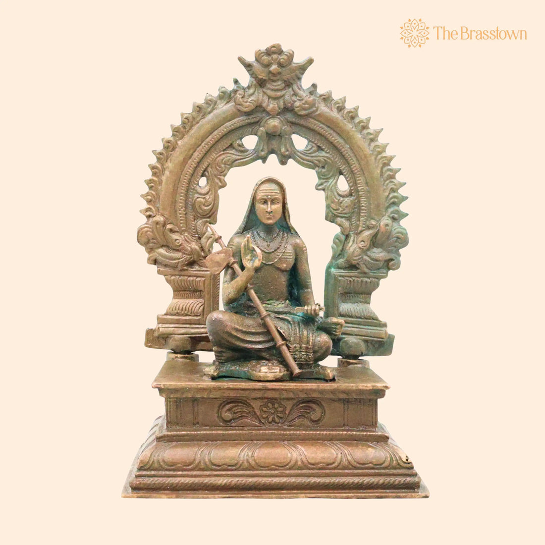 Bronze Adi Shankaracharya Idol – Handcrafted Temple, Home Décor &amp; Spiritual Gifting 6.5 Inch 1