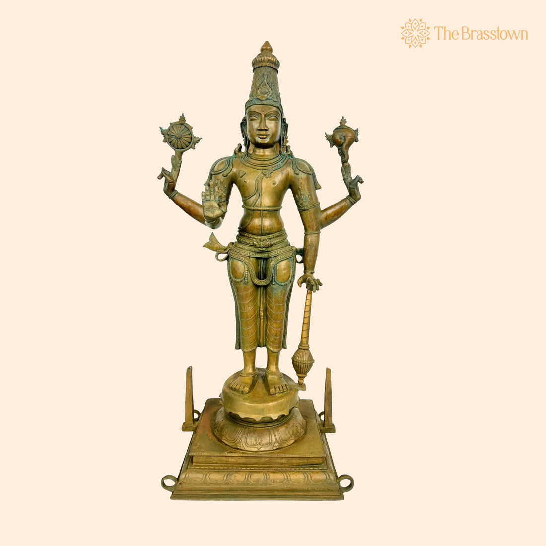 Bronze Vishnu Idol – Handcrafted Traditional Murti for Puja, Home Mandir &amp; Décor 38 Inch 1