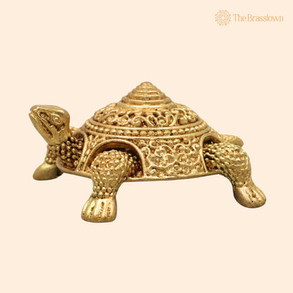 Brass Tortoise Idol – Kurma Vishnu Kachhapa Murti Handcrafted Traditional Pooja Home Décor Gifting 1 Inch 1