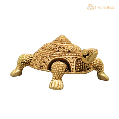 Brass Tortoise Idol – Kurma Vishnu Kachhapa Murti Handcrafted Traditional Pooja Home Décor Gifting 1 Inch 3