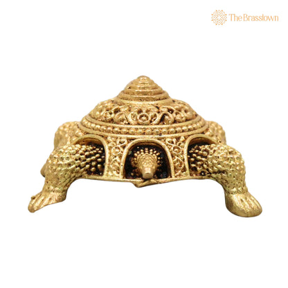 Brass Tortoise Idol – Kurma Vishnu Kachhapa Murti Handcrafted Traditional Pooja Home Décor Gifting 1 Inch 4