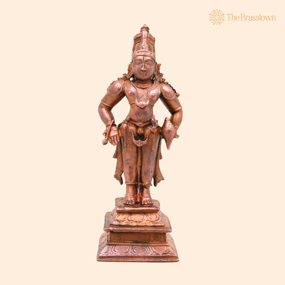 Copper Vittal Idol – Vitthal Vithoba Panduranga Murti Handcrafted Traditional Chola Pooja Home Décor Gifting Statue 5 Inch 1