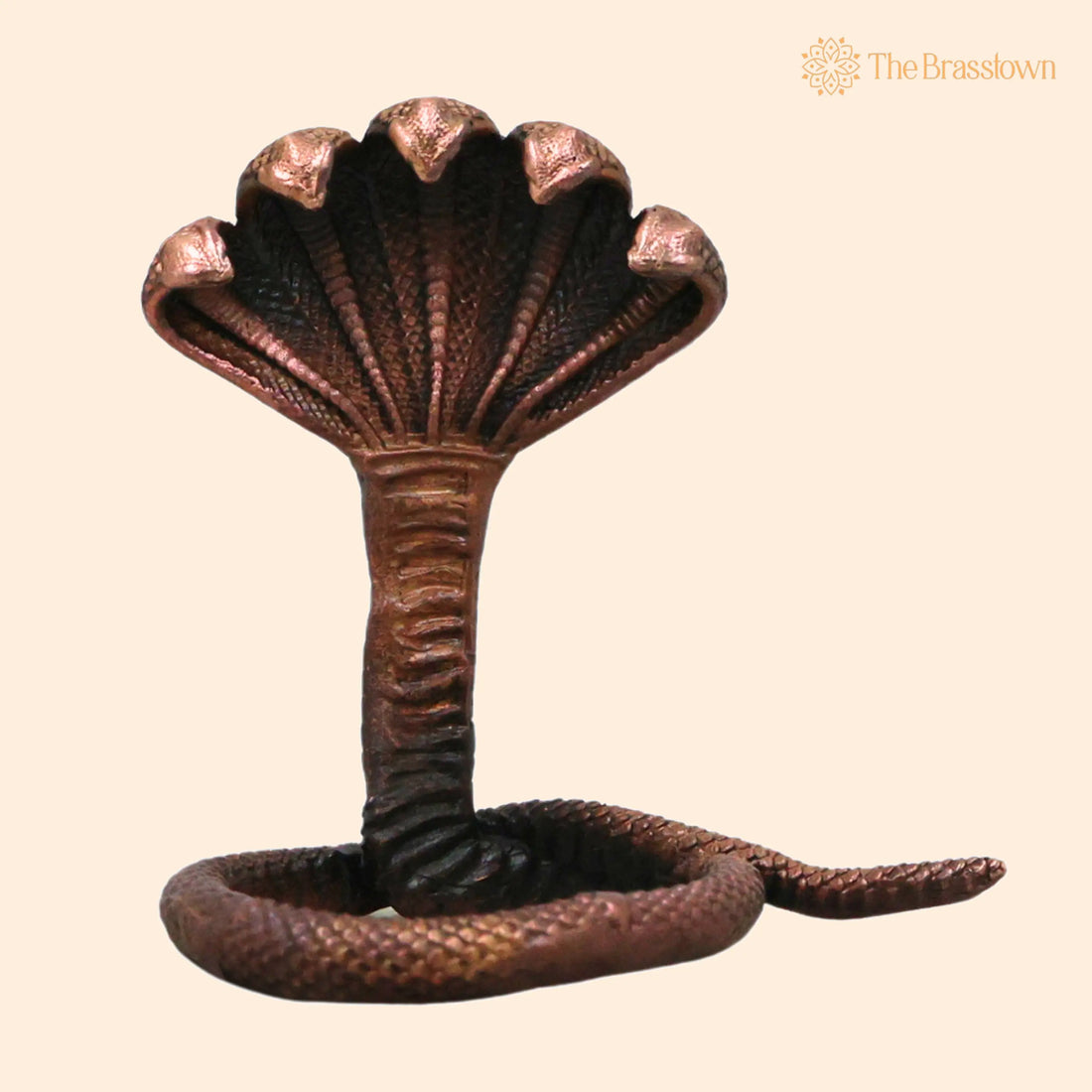 Copper Naga Devata Idol – Handcrafted Traditional Nagaraja Sarpa Murti for Pooja Temple Décor &amp; Spiritual Gifting 2.5 Inch 1