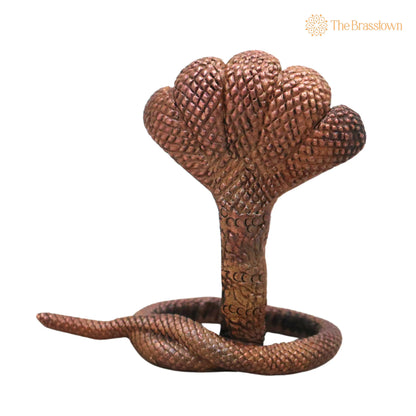 Copper Naga Devata Idol – Handcrafted Traditional Nagaraja Sarpa Murti for Pooja Temple Décor &amp; Spiritual Gifting 2.5 Inch 4