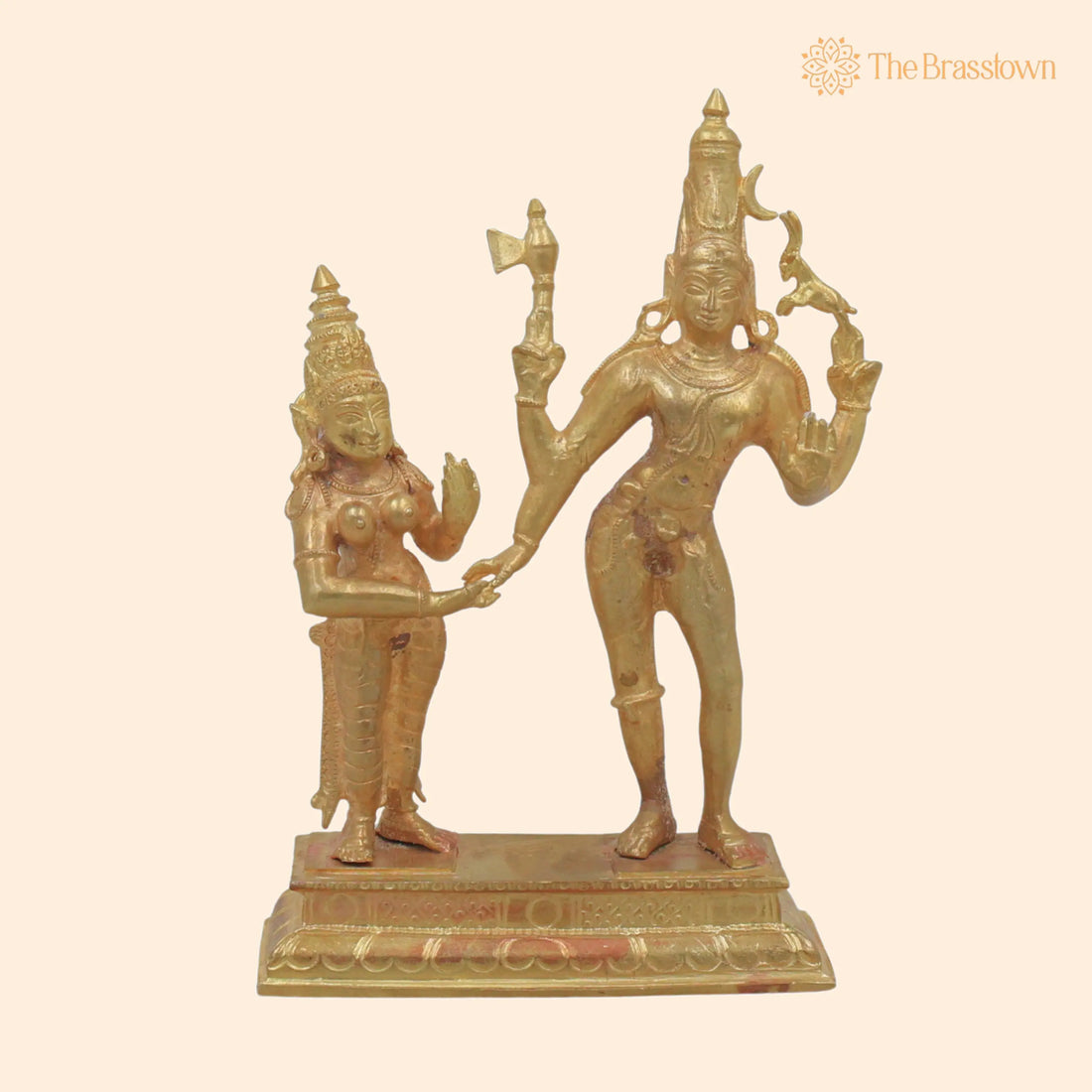 Handcrafted Bronze Shiva Parvathi Murti – Uma Maheshwara Idol for Pooja, Home Décor &amp; Gifting 6 Inch 1