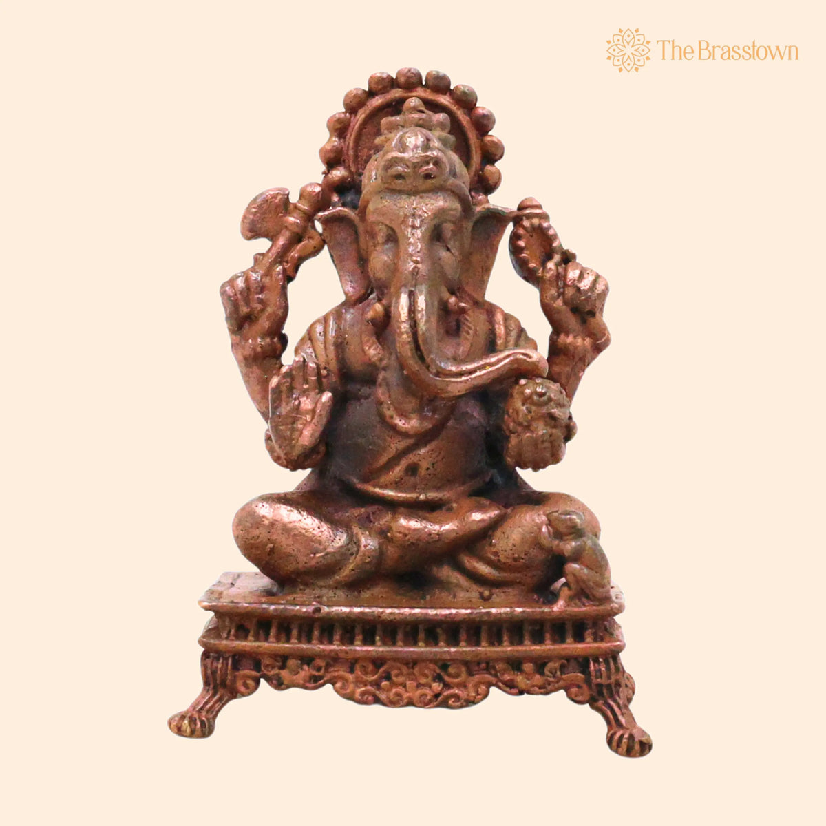 Copper Ganesha Murti – Handcrafted Chola Ganapati Vinayaka Idol for Pooja, Home Décor &amp; Spiritual Gifting 3 Inch 1