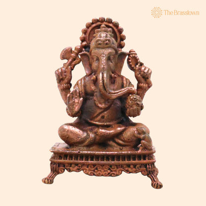 Copper Ganesha Murti – Handcrafted Chola Ganapati Vinayaka Idol for Pooja, Home Décor &amp; Spiritual Gifting 3 Inch 1