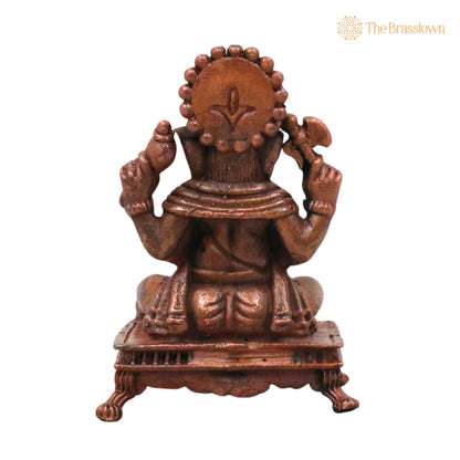 Copper Ganesha Murti – Handcrafted Chola Ganapati Vinayaka Idol for Pooja, Home Décor &amp; Spiritual Gifting 3 Inch 4