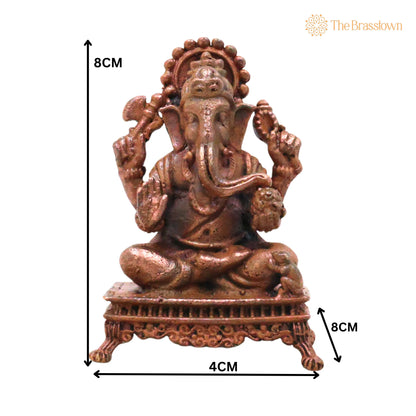 Copper Ganesha Murti – Handcrafted Chola Ganapati Vinayaka Idol for Pooja, Home Décor &amp; Spiritual Gifting 3 Inch 5