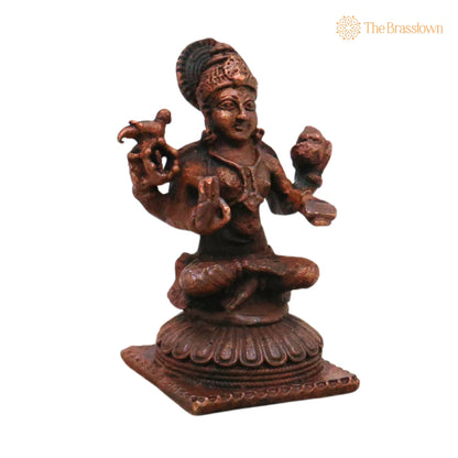 Copper Lakshmi Idol – Handcrafted Traditional Tamra Lakshmi Vigraha for Pooja, Vastu, Home Décor &amp; Gifting 1.5 Inch 2
