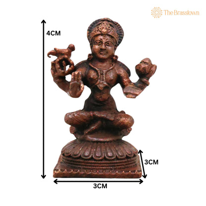 Copper Lakshmi Idol – Handcrafted Traditional Tamra Lakshmi Vigraha for Pooja, Vastu, Home Décor &amp; Gifting 1.5 Inch 5