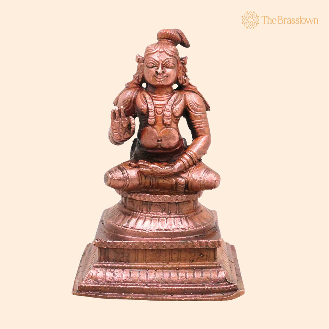 Copper Swamy Nammalvar Idol – Handcrafted Traditional Sathakopan Sri Vaishnava Murti for Pooja Home Décor Gift 3.5 Inch 1