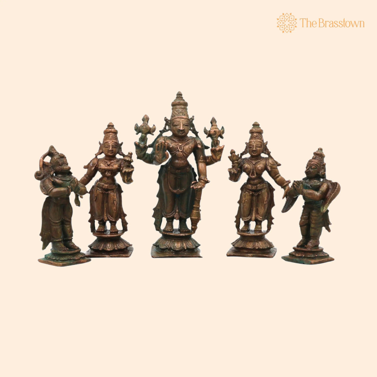 Bronze Lakshmi Narayana Idol – Handcrafted Décor &amp; Gifting 4 Inch 1