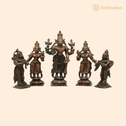 Bronze Lakshmi Narayana Idol – Handcrafted Décor &amp; Gifting 4 Inch 1