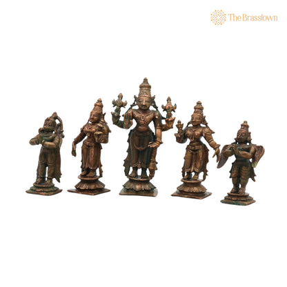 Bronze Lakshmi Narayana Idol – Handcrafted Décor &amp; Gifting 4 Inch 3
