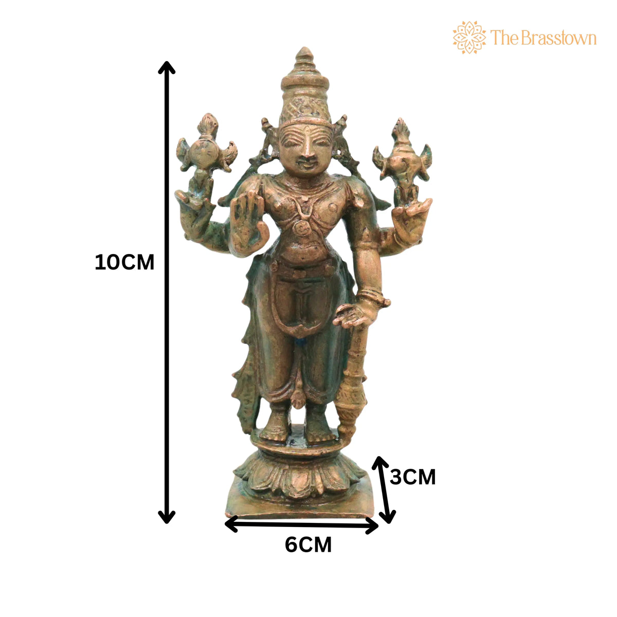 Bronze Lakshmi Narayana Idol – Handcrafted Décor &amp; Gifting 4 Inch 5