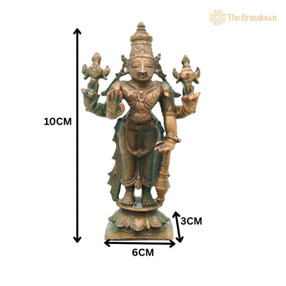 Bronze Lakshmi Narayana Idol – Handcrafted Décor &amp; Gifting 4 Inch 5