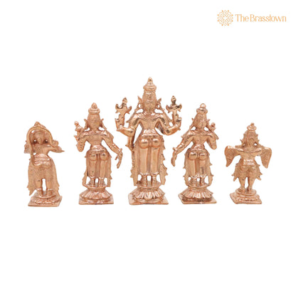 Bronze Lakshmi Narayana Idol – Handcrafted Décor &amp; Gifting 4 Inch 4