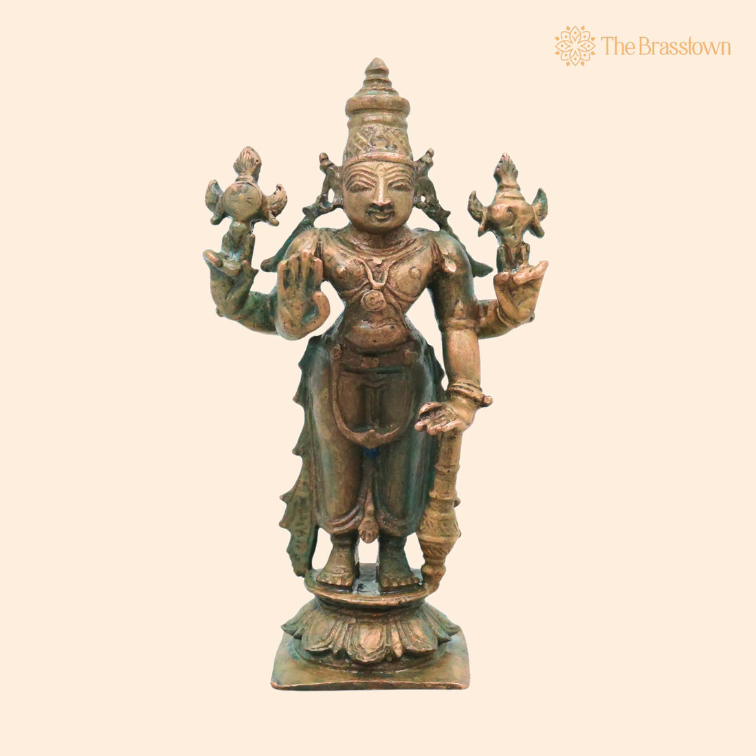 Bronze Vishnu Idol in Antique Finish – Handcrafted Home Décor &amp; Gifting 4 Inch 1