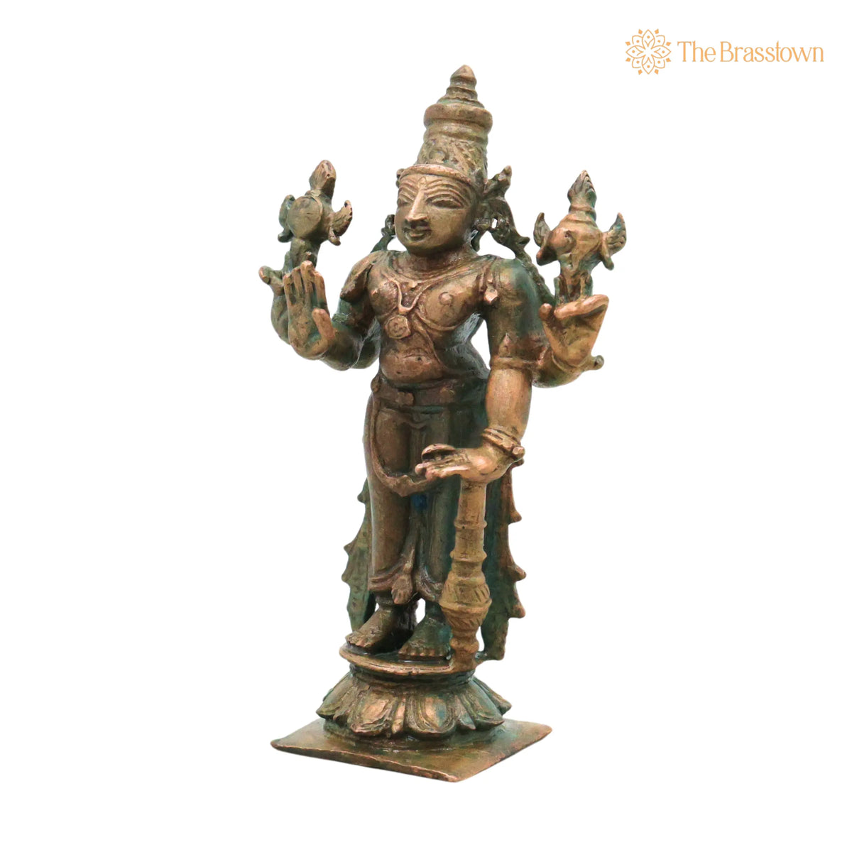 Bronze Vishnu Idol in Antique Finish – Handcrafted Home Décor &amp; Gifting 4 Inch 3