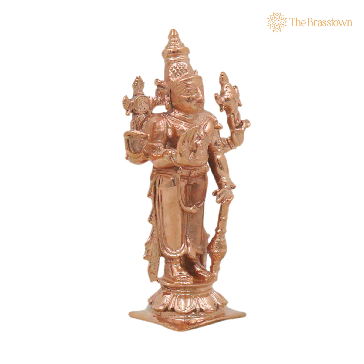 Bronze Vishnu Idol – Handcrafted Temple Décor &amp; Spiritual Gifting 4 Inch 2