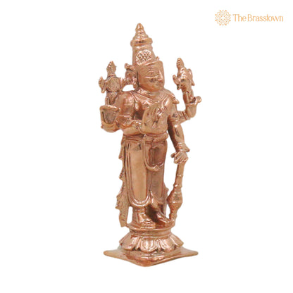 Bronze Vishnu Idol – Handcrafted Temple Décor &amp; Spiritual Gifting 4 Inch 2