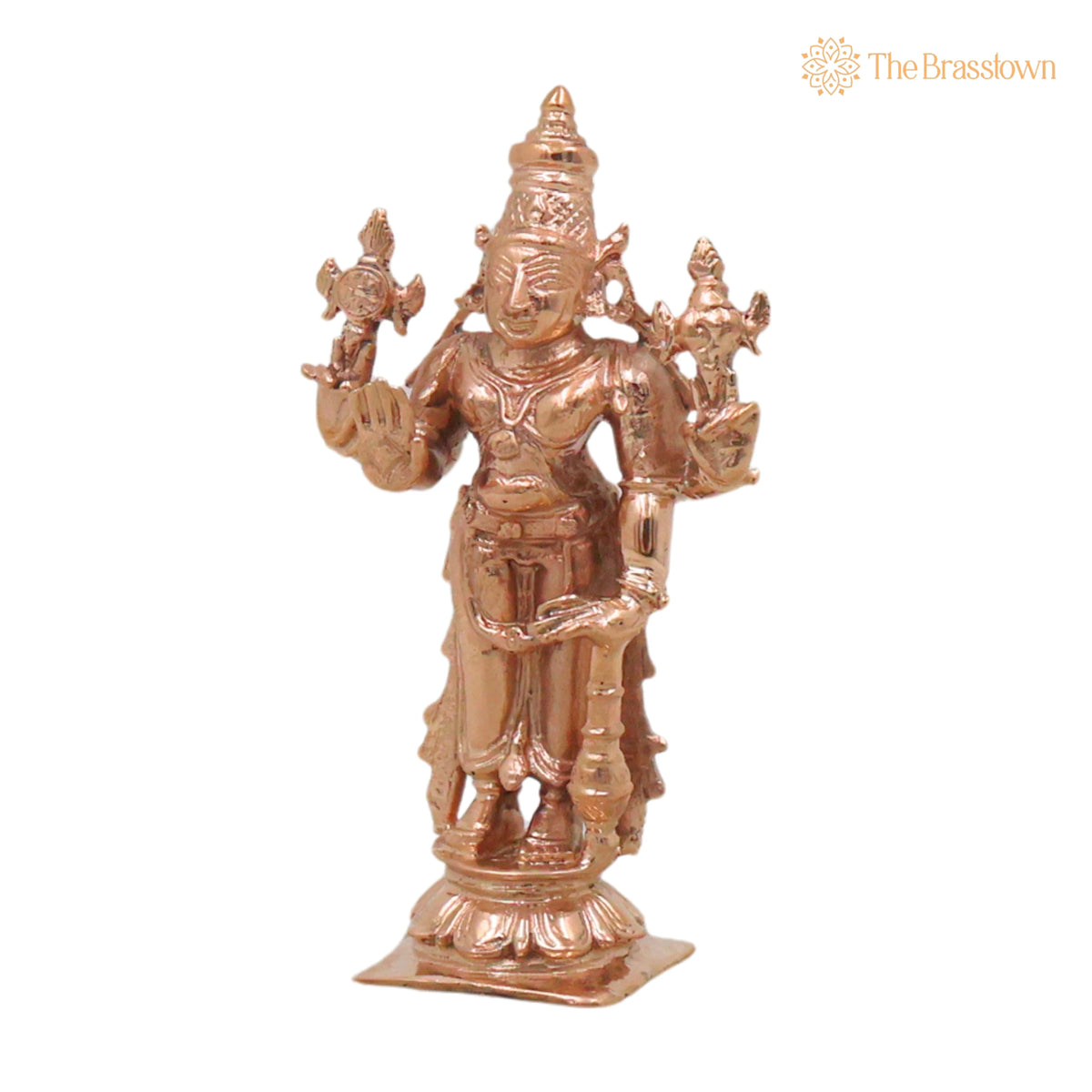Bronze Vishnu Idol – Handcrafted Temple Décor &amp; Spiritual Gifting 4 Inch 3