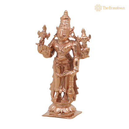 Bronze Vishnu Idol – Handcrafted Temple Décor &amp; Spiritual Gifting 4 Inch 3