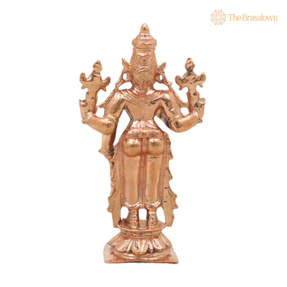 Bronze Vishnu Idol – Handcrafted Temple Décor &amp; Spiritual Gifting 4 Inch 4