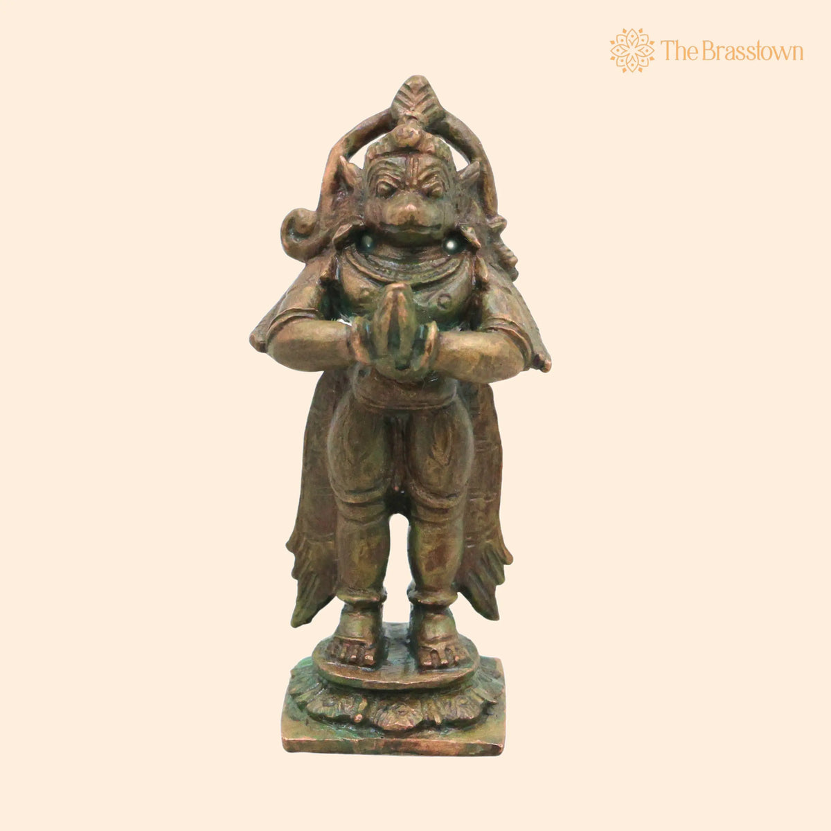 Bronze Hanuman Idol – in Antique Finish Handcrafted Chola Bajrangbali Anjaneya Murti for Pooja Temple Home Décor Spiritual Gift 3 Inch 1