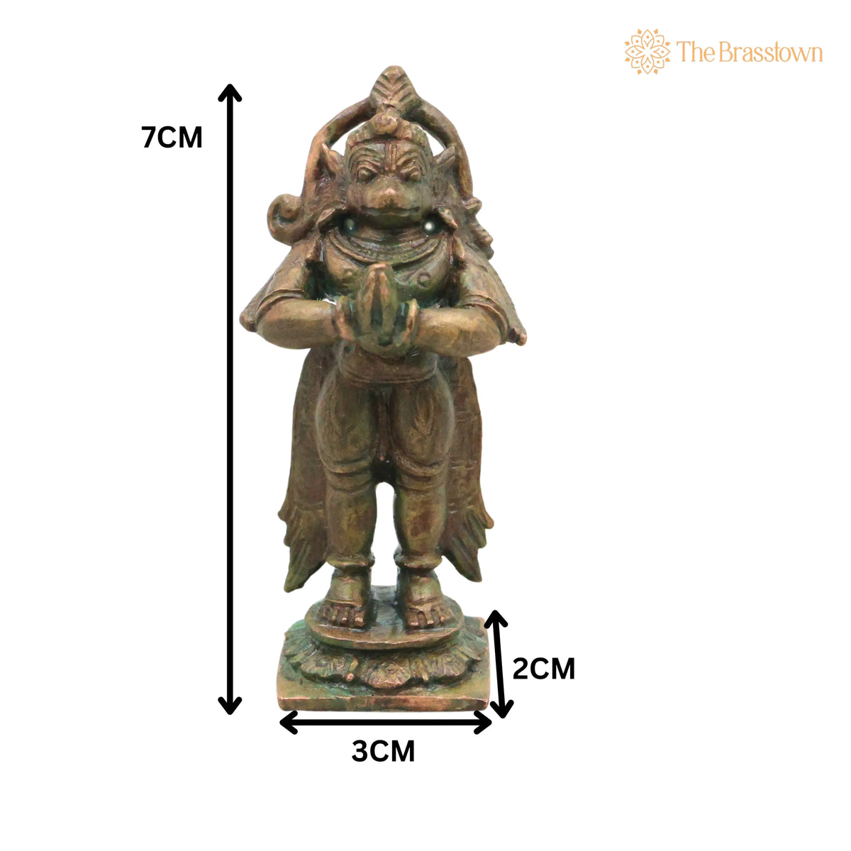 Bronze Hanuman Idol – in Antique Finish Handcrafted Chola Bajrangbali Anjaneya Murti for Pooja Temple Home Décor Spiritual Gift 3 Inch 5