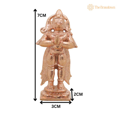 Bronze Hanuman Idol – Handcrafted Chola Bajrangbali Anjaneya Murti for Pooja, Temple Décor &amp; Spiritual Gifting 3 Inch 5