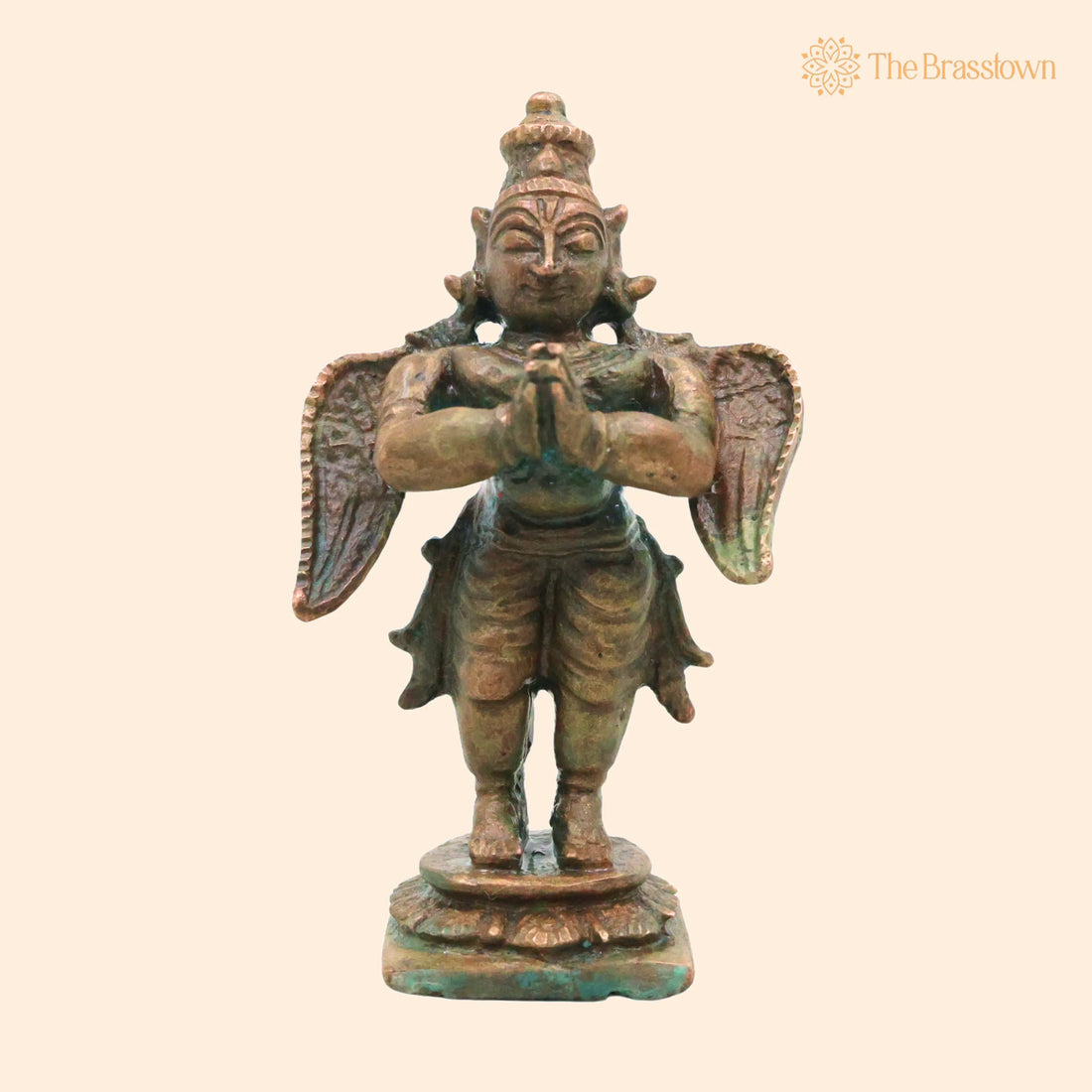 Bronze Garuda Vainateya Idol Antique Finish – Handcrafted Traditional Murti for Puja, Home Mandir &amp; Décor 3 Inch 1