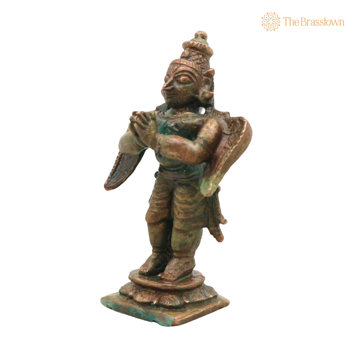 Bronze Garuda Vainateya Idol Antique Finish – Handcrafted Traditional Murti for Puja, Home Mandir &amp; Décor 3 Inch 3