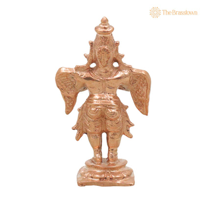 Bronze Garuda Dev Idol – Handcrafted Chola Vainateya Pakshiraja Murti for Pooja Home Décor Traditional Gift 3 Inch 3