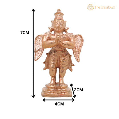 Bronze Garuda Dev Idol – Handcrafted Chola Vainateya Pakshiraja Murti for Pooja Home Décor Traditional Gift 3 Inch 4