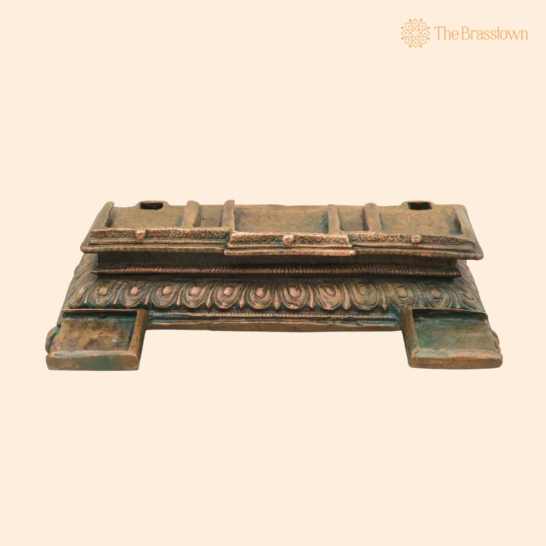 Bronze Peetham in Antique Finish Handcrafted Chola Pooja – Pita for God Idol, Traditional Murti Stand 2 Inch 1