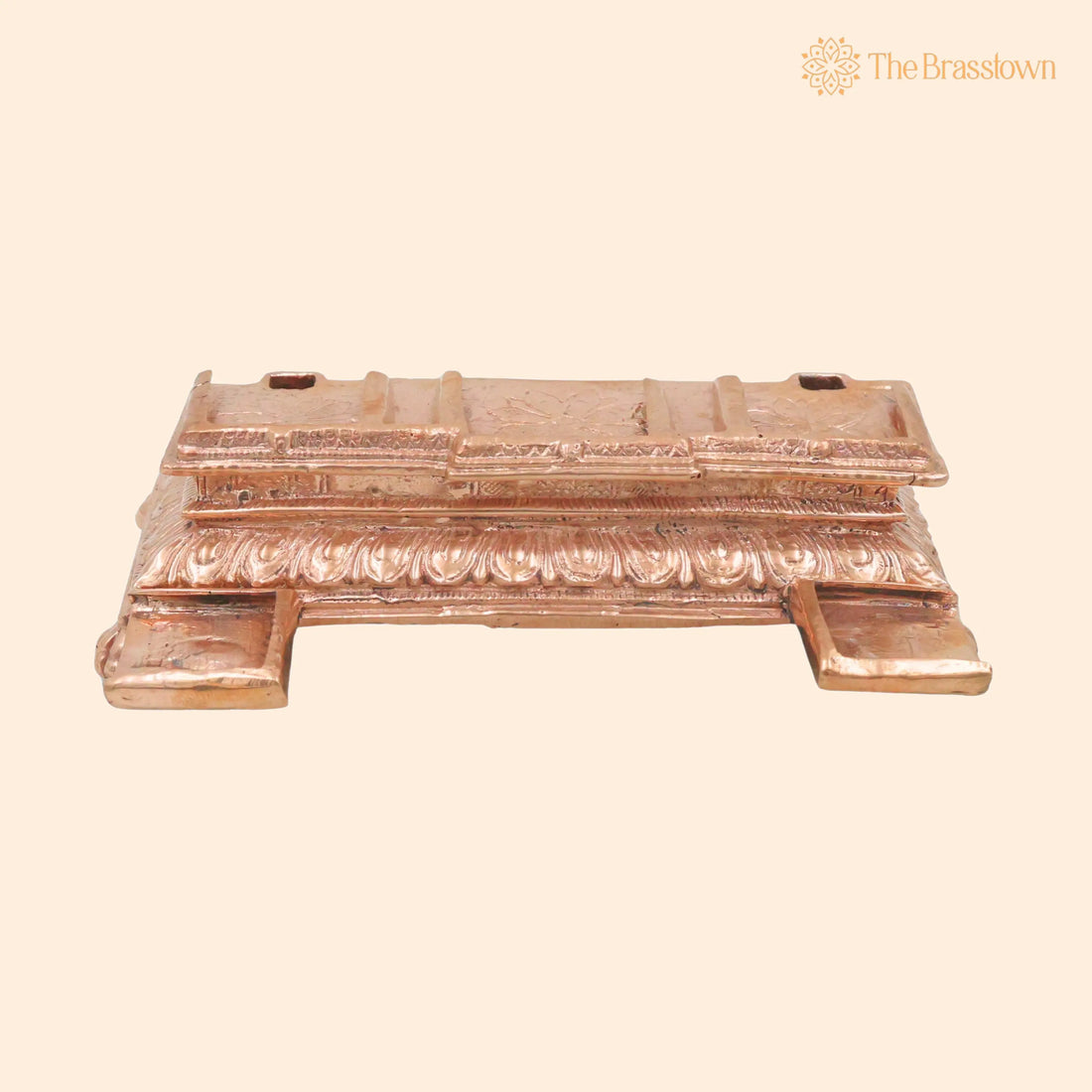 Bronze Peetham Handcrafted Chola Pooja Pedestal – Murti Idol Stand, Traditional Temple Décor &amp; Spiritual Gift 2 Inch 1