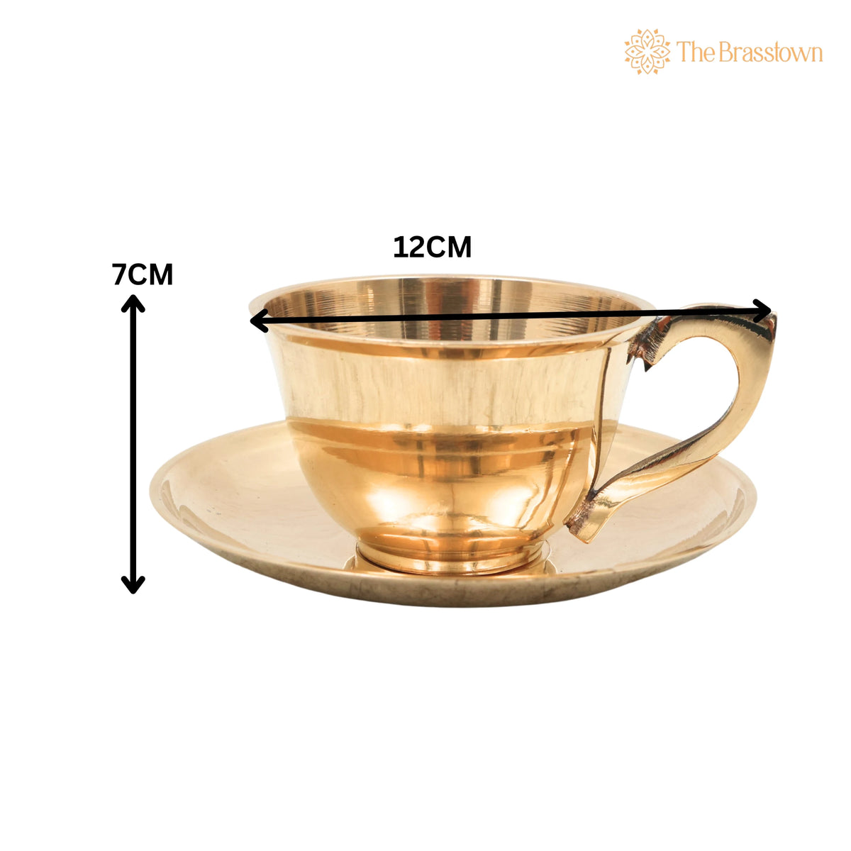 Brass Coffee Cup With Saucer – Handcrafted Traditional South Indian Davara Tumbler Set for Pooja, Home Décor &amp; Gifting 3 Inch 5