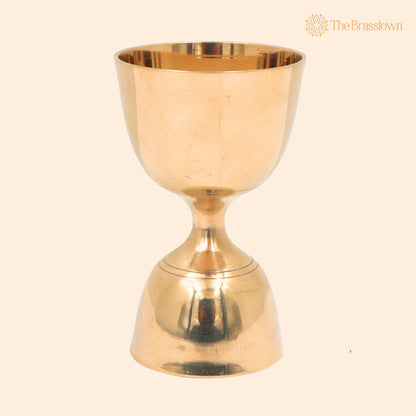 Brass Measuring Cup for Wine &amp; Beverage Serving – Handcrafted Traditional Measurement Vessel, Luxury Gift 3.5 Inch 1