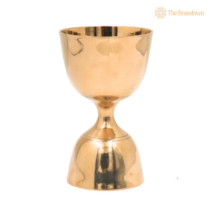 Brass Measuring Cup for Wine &amp; Beverage Serving – Handcrafted Traditional Measurement Vessel, Luxury Gift 3.5 Inch 2