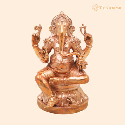Bronze Ganesha Idol – Ganapati Murti, Chola Handcrafted Statue for Pooja, Home Décor &amp; Gifting 4.5 Inch 1