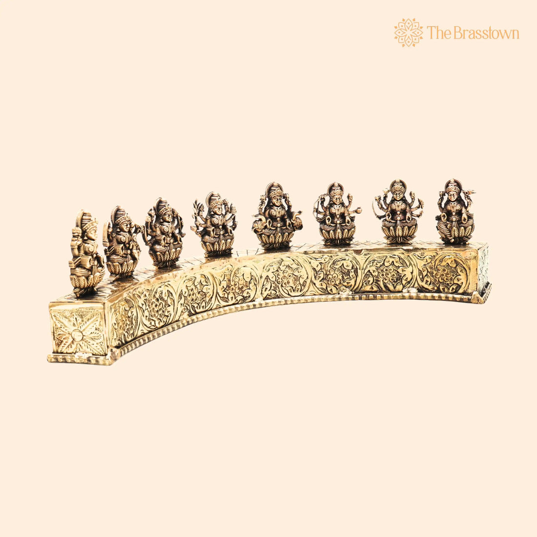 Brass Ashtalakshmi Set on Stand – Handcrafted Ashta Lakshmi Murti, Pooja, Home Décor &amp; Gifting 3.5 Inch 1
