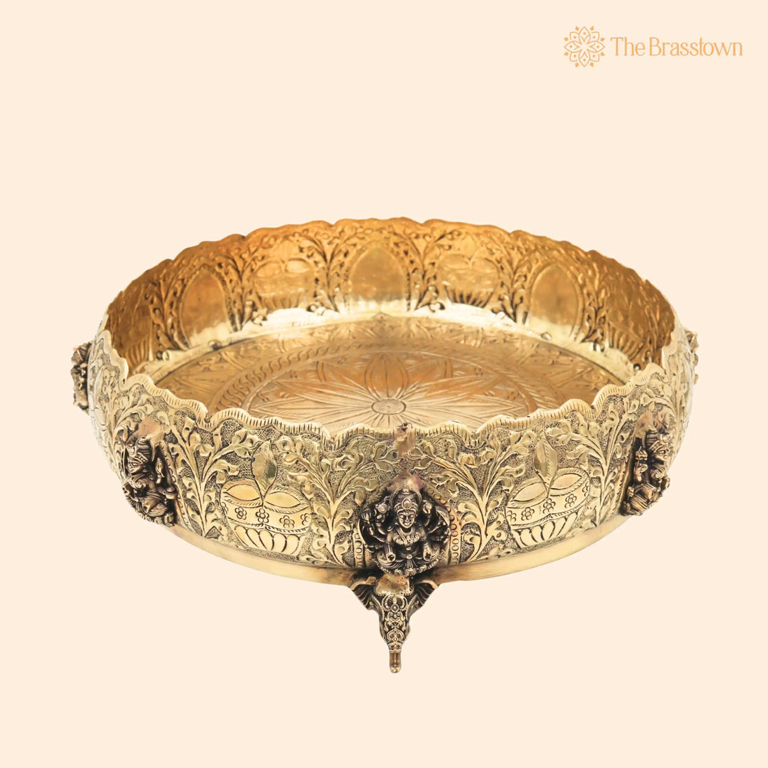 Ashtalakshmi Brass Pooja Bowl – Handcrafted Goddess Lakshmi Worship Vessel for Temple, Vastu Décor &amp; Gifting 4 Inch 1