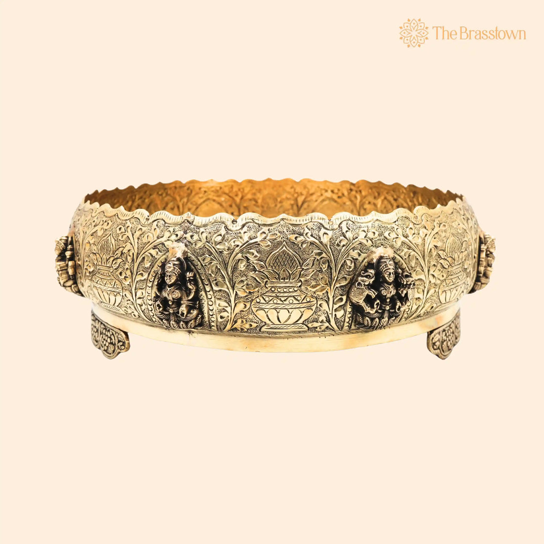 Ashtalakshmi Brass Pooja Bowl – Handcrafted Goddess Lakshmi Worship Vessel for Pooja, Home Décor &amp; Gifting 3.5 Inch 1