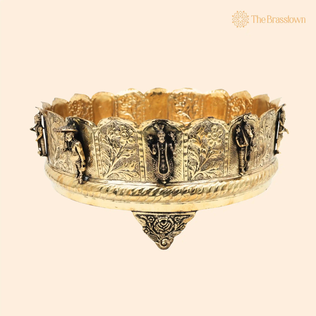 Brass Vishnu Dashavatara Bowl – Handcrafted Lord Narayana Pooja Patra, Traditional Hindu Home Décor &amp; Spiritual Gift 5 Inch 1