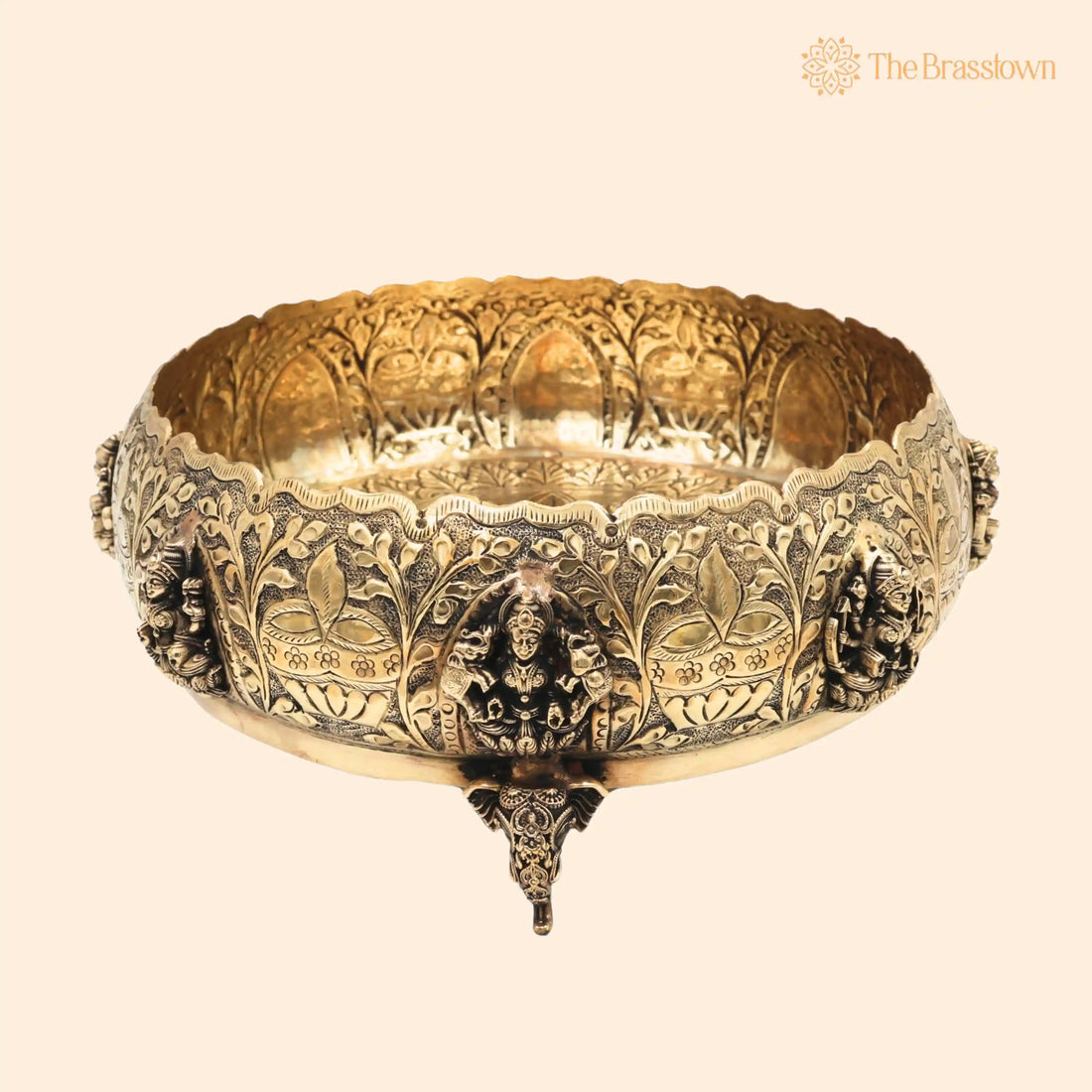 Ashtalakshmi Brass Pooja Bowl – Goddess Lakshmi Handcrafted Traditional Vessel for Temple, Décor &amp; Gifting 4 Inch 1