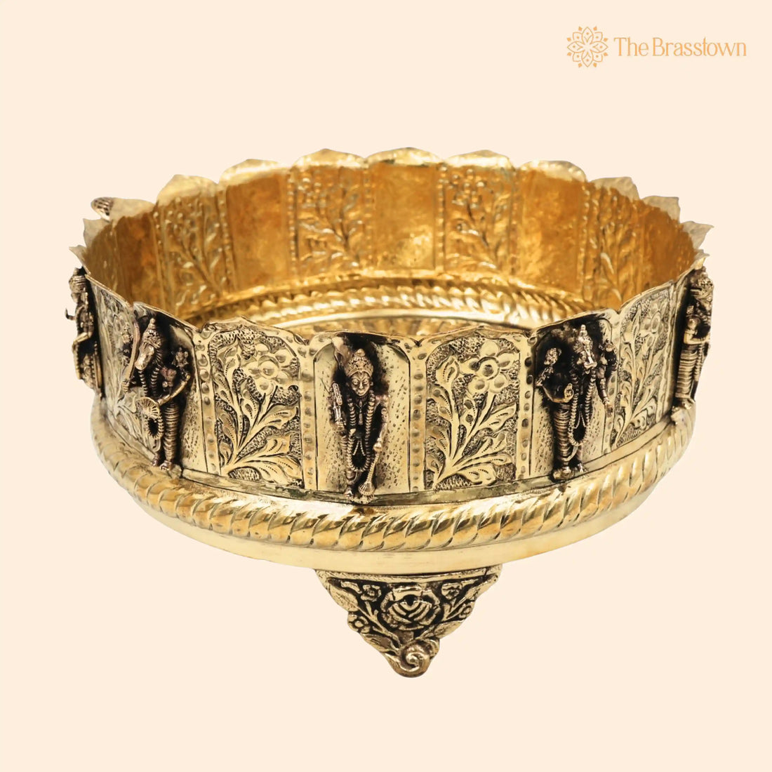 Vishnu Dashavatara Brass Pooja Bowl – Handcrafted Lord Narayana Worship Vessel for Pooja, Home Décor &amp; Gifting 4.5 Inch 1